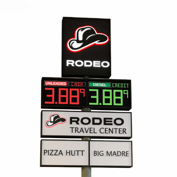 3D LED Display Pylon Sign for Commercial Wayfinding and Advertising