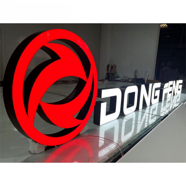 3D Metal LED Car Logo Sign for Automotive Showroom Walls