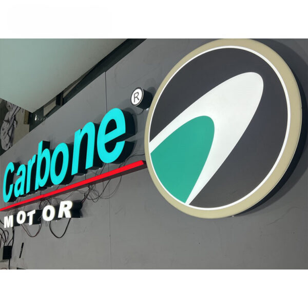 3D Metal LED Car Logo Sign for Automotive Showroom Walls