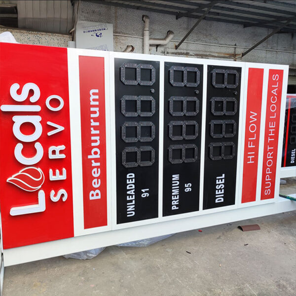 6M or 8M Aluminium LED Gas Price Pylon Sign