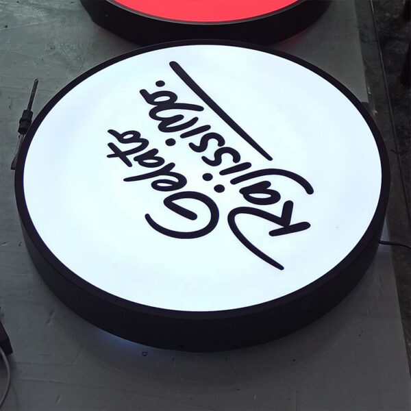 Aluminum Circular LED Blister Light Box for Hanging Retail Advertising