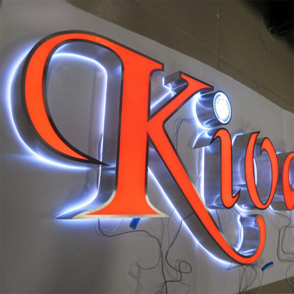 Backlit 3D Letter Sign Board with Decorative Wall Panel
