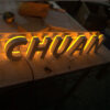 Backlit 3D Letter Sign Board with Decorative Wall Panel
