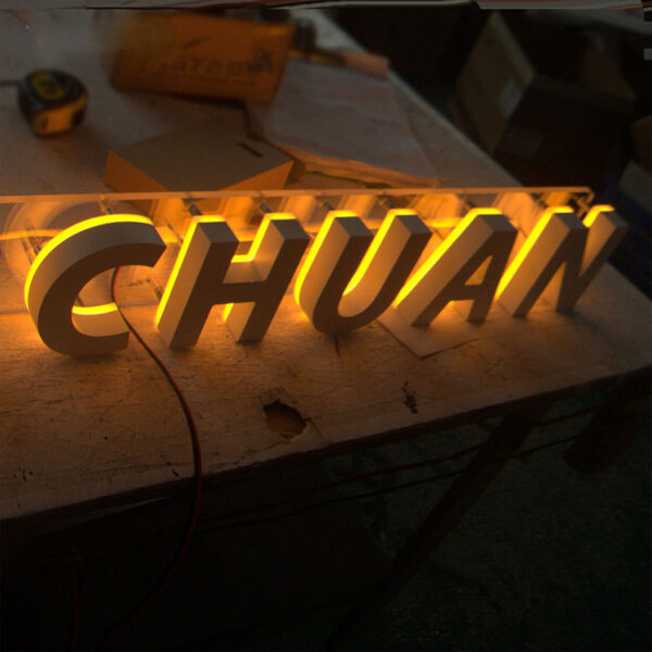 Backlit 3D Letter Sign Board with Decorative Wall Panel