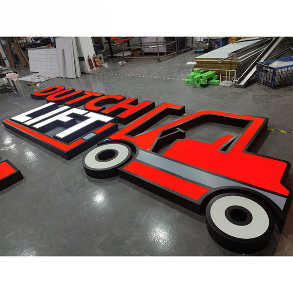Custom 3D LED Car Logo Sign with Stainless Steel Returns
