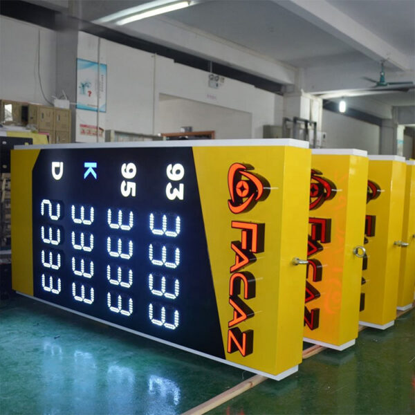 Custom Illuminated Gas Station Prime Sign with Freestanding Totem Structure