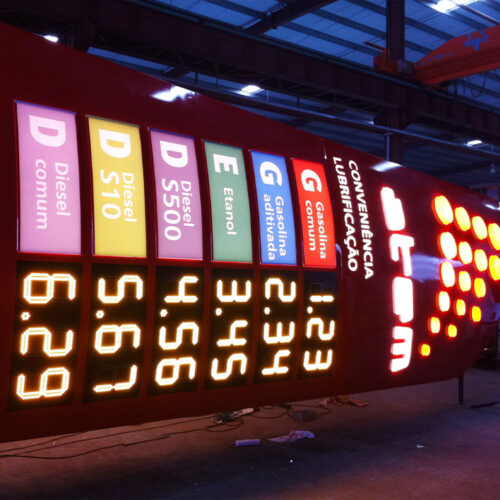 Custom Illuminated Gas Station Prime Sign with Freestanding Totem Structure