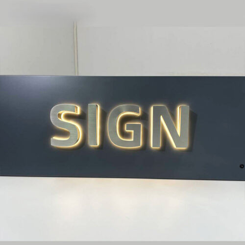 Custom Metal LED Backlit Wall Sign for Barbershops and Salons