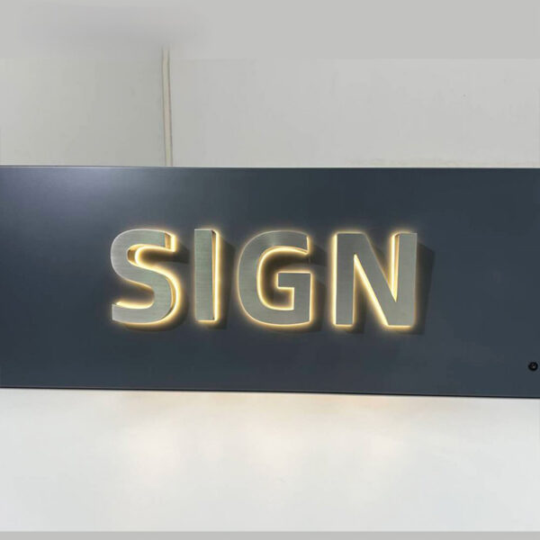 Custom Metal LED Backlit Wall Sign for Barbershops and Salons