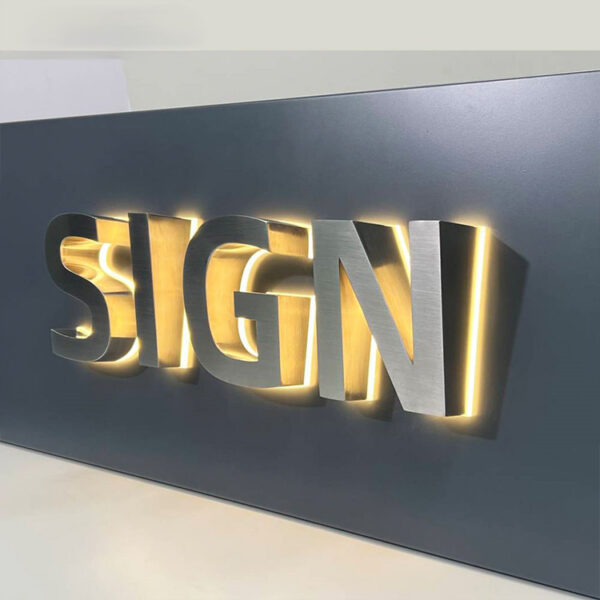 Custom Metal LED Backlit Wall Sign for Barbershops and Salons