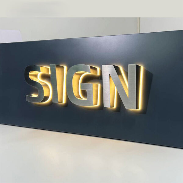 Custom Metal LED Backlit Wall Sign for Barbershops and Salons