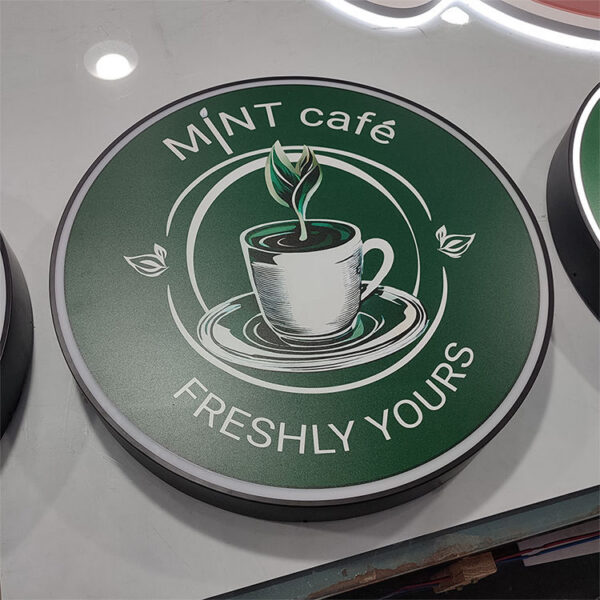 Custom Rectangular Metal LED Tabletop Light Box for Retail Service Counters