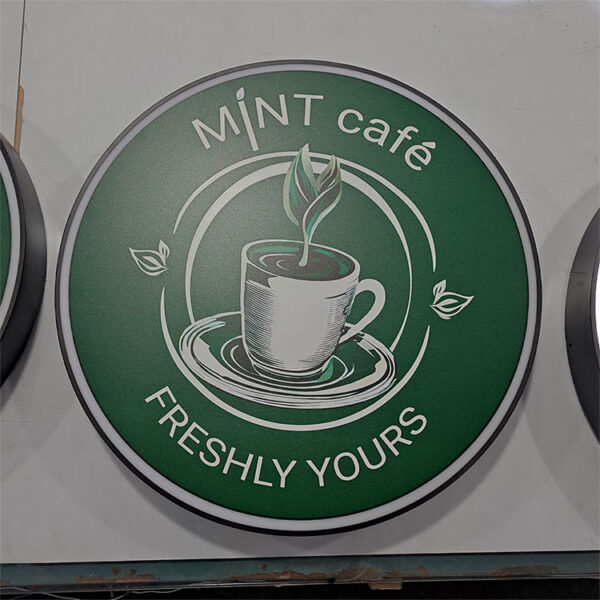 Custom Rectangular Metal LED Tabletop Light Box for Retail Service Counters