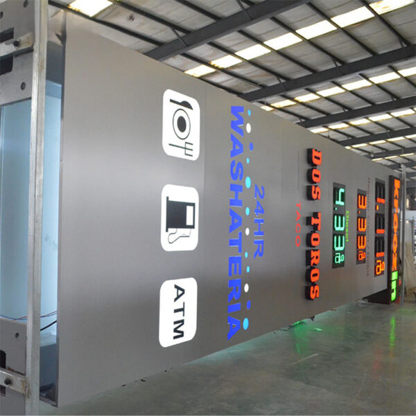 Double-Faced LED Fuel Price Pylon for Service Station Entrances