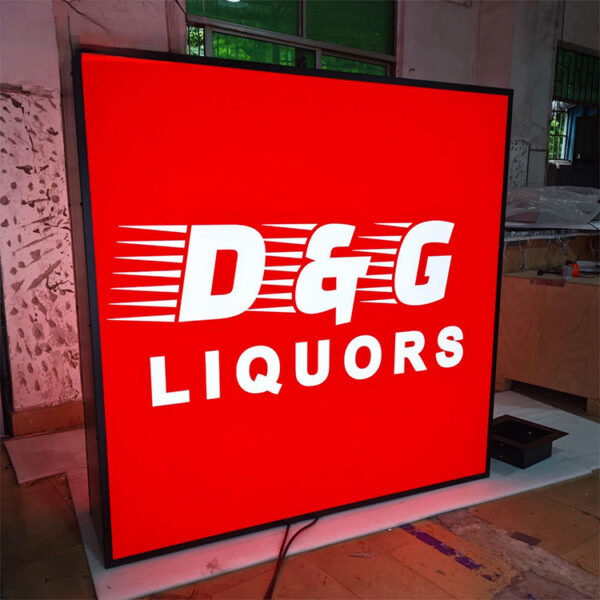 Double-Sided Acrylic LED Blade Light Box for Outdoor Storefront Branding
