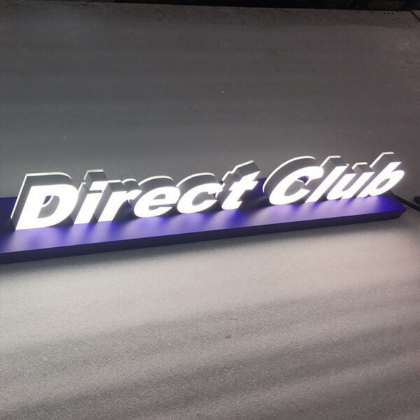 Dual-Lit Acrylic Channel Letters with Clear Back Panel for Commercial Walls