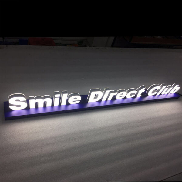 Dual-Lit Acrylic Channel Letters with Clear Back Panel for Commercial Walls