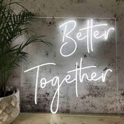 Letreiro de casamento flexível em acrílico com LED e efeito néon para cenários de eventos