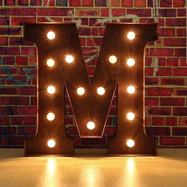 Letras luminosas LED em aço inoxidável, independentes, para exposições em eventos