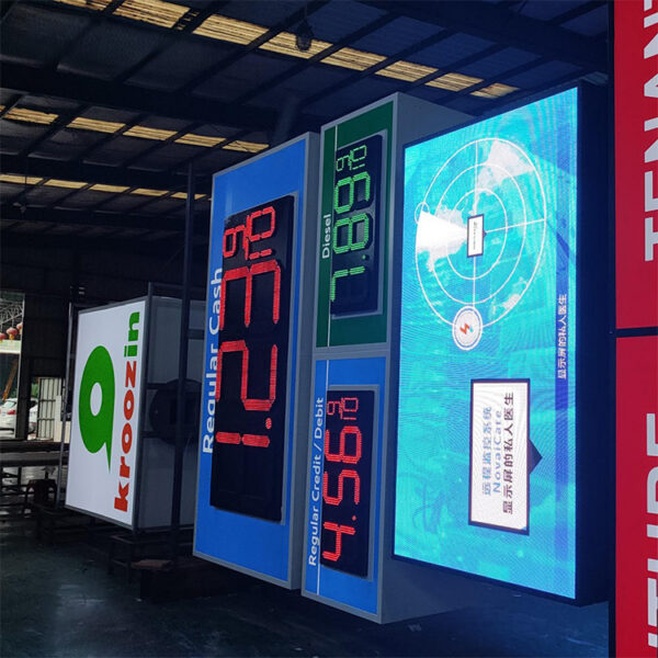 Freestanding 3D LED Wayfinding Pylon for Commercial Site Entrances