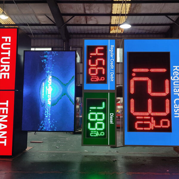 Freestanding 3D LED Wayfinding Pylon for Commercial Site Entrances