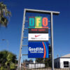 Freestanding LED Auto Dealership Pylon Sign with Metal Monolith Body