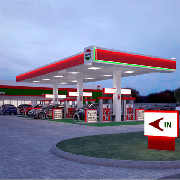 Freestanding LED Gas Station Pylon Price Sign with Digital Display