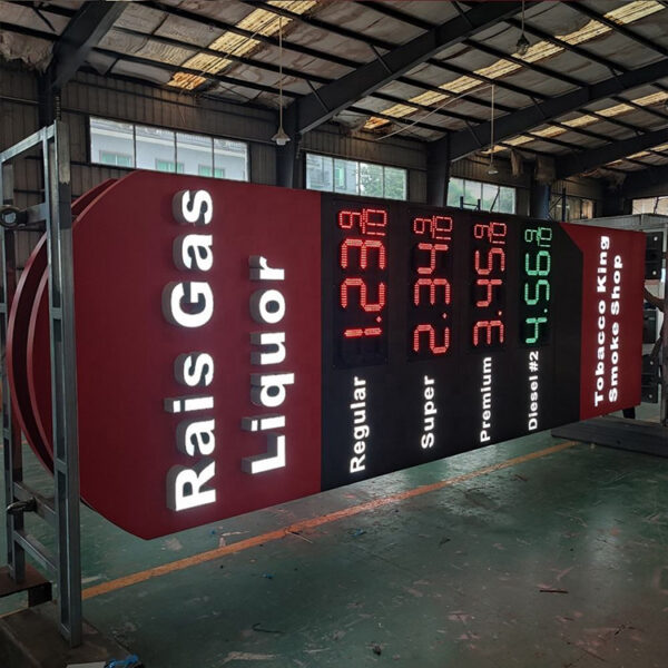 Freestanding LED Gas Station Pylon Sign with Fuel Price Board Freestanding LED Gas Station Pylon Sign with Fuel Price Board