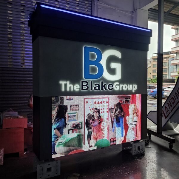 Freestanding Stainless Steel LED Wayfinding Pylon with Illuminated 3D Letters