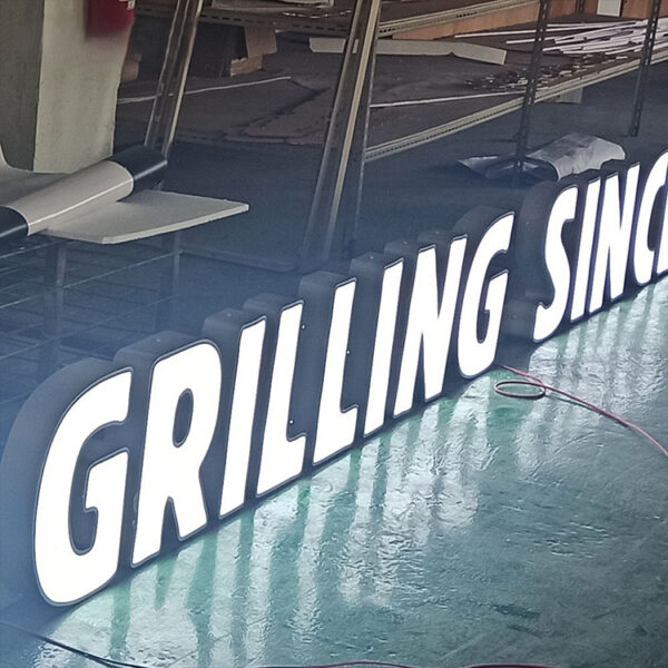 Front-Lit Epoxy Resin LED Letters for Retail and Commercial Facades