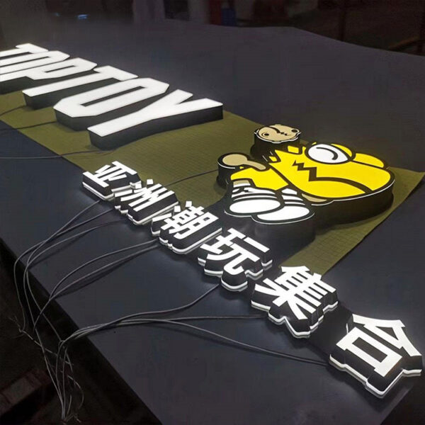 Gold-Finish Front and Back Lit Channel Letters for Restaurant Branding