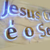 Gold-Finish Reverse-Lit Metal Letters for Office Reception Branding