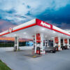 Illuminated Gas Station Canopy Fascia System with LED Logo Panels