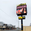 Illuminated Outdoor Wayfinding Pylon with Multi-Tenant Directory Panels