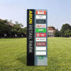Illuminated Outdoor Wayfinding Pylon with Multi-Tenant Directory Panels