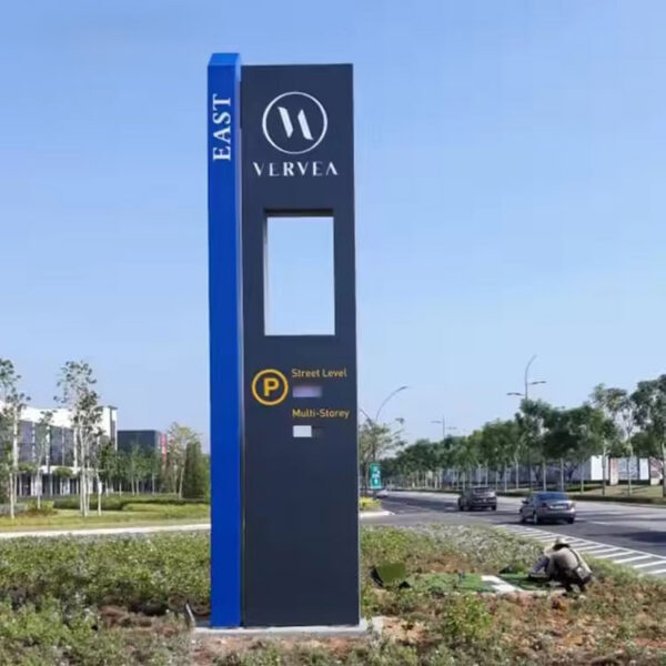 Illuminated Real Estate Message Pylon for Roadside Property Entrances