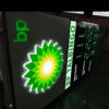 Internally Illuminated Stainless Steel Message Pylon for Roadside Commercial Sites