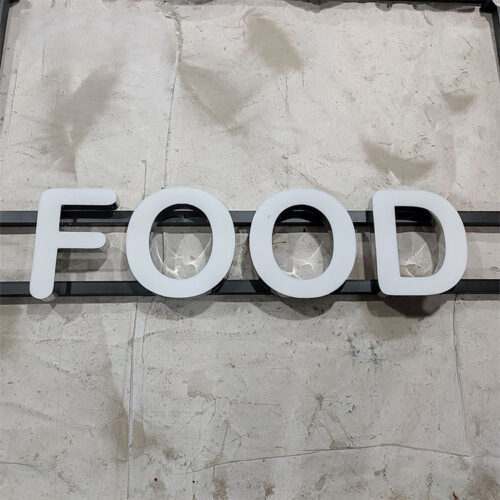 Metal Face Acrylic Halo-Lit Letters for Commercial Wall Branding