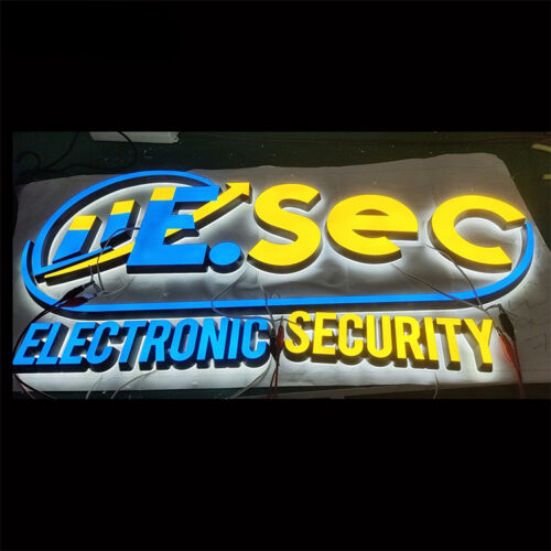 Mini Acrylic Halo-Lit LED Letters with Stainless Steel Returns