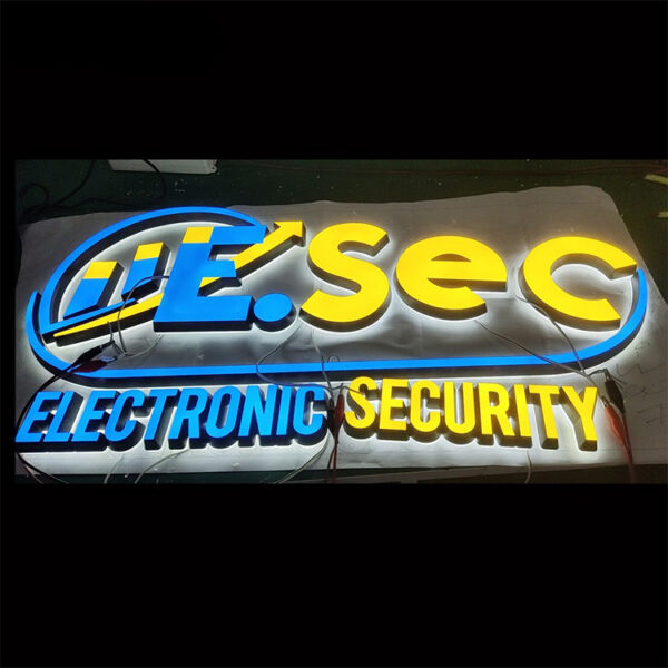 Mini Acrylic Halo-Lit LED Letters with Stainless Steel Returns