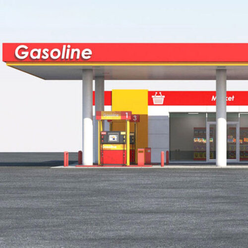 Modular LED Petrol Station Canopy Fascia with Illuminated Identity Panels