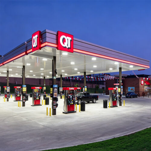 Outdoor LED Gas Station Canopy Fascia Sign with Acrylic Panels