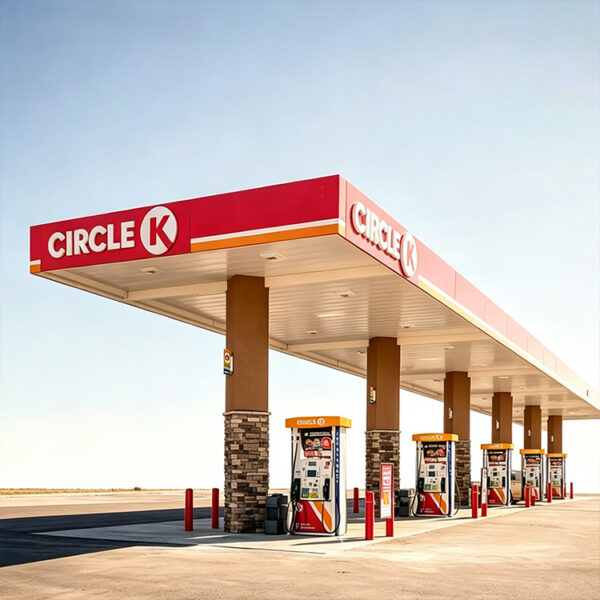 Outdoor LED Gas Station Canopy Fascia Sign with Acrylic Panels