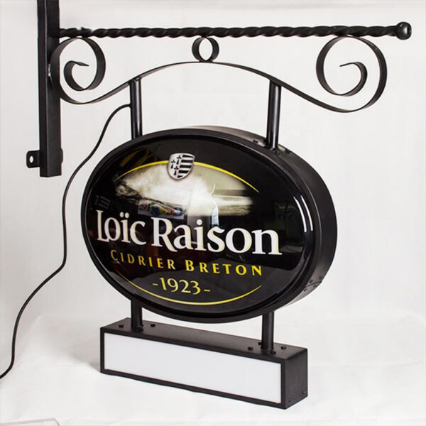 Outdoor Oval Acrylic LED Vacuum-Formed Light Box for Storefront Advertising