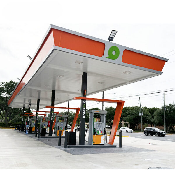 Outdoor Roadside LED Gas Price Sign with Integrated Wayfinding Outdoor Roadside LED Gas Price Sign with Integrated Wayfinding