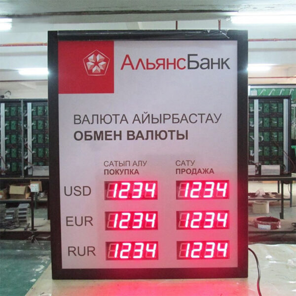 Panneau d'affichage programmable à LED des taux de change pour les guichets bancaires