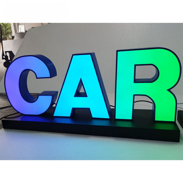 RGB Full-Color 3D Car Logo Sign for Car Wash Branding