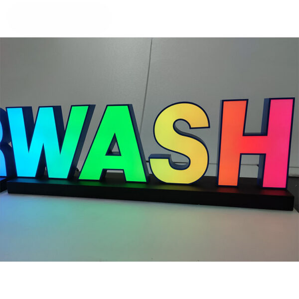 RGB Full-Color 3D Car Logo Sign for Car Wash Branding