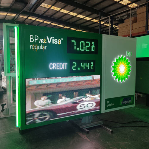 Roadside Gas Price Pylon with High-Brightness LED Numeric Display