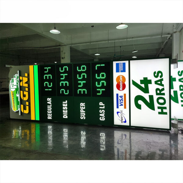 Roadside Gas Price Pylon with High-Brightness LED Numeric Display